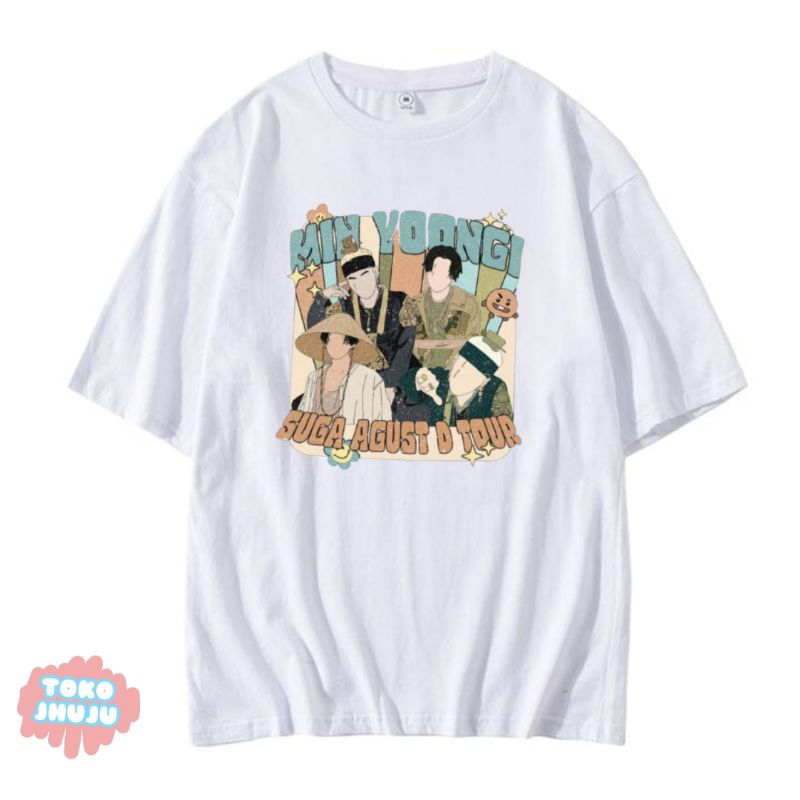 Kaos Min Yoongi Suga Agus D Tour Ilustrasi Kartun