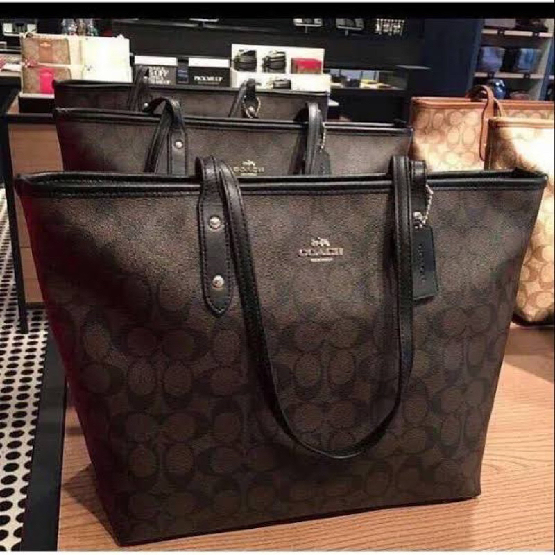 ORIGINAL 100% TOTE BAG COACH BAHAN KULIT SAPI PEMBELIAN DARI COACH AMERIKA