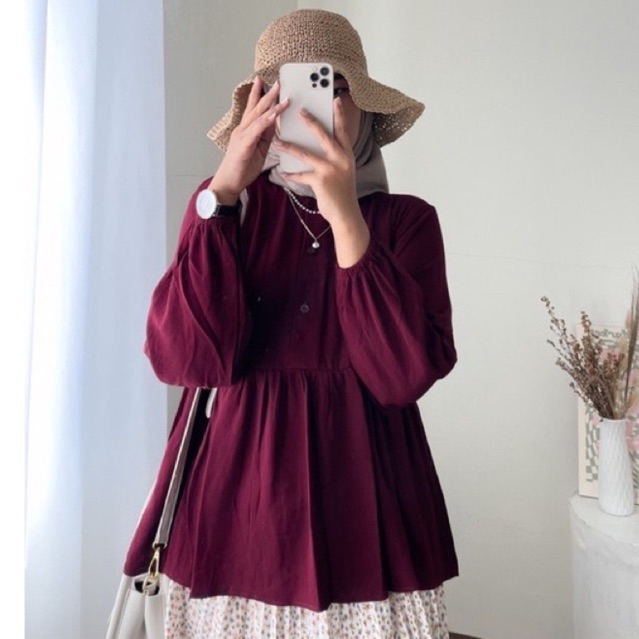 KEMEJA BLOUSE WANITA BAHAN RAYON CRINKLE PREMIUM