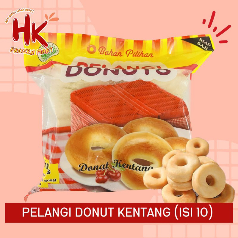 

Pelangi Donut Kentang besar isi 10 & Kecil isi 21 | instan siap goreng Frozen Food | HK FROZEN MART