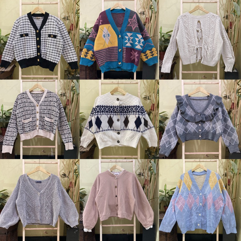 rajut kepang balon velvet crop