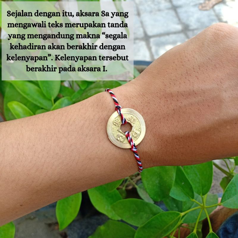 Gelang Tridatu Pis Bolong Sa Ba Ta A I / Gelang Tridatu Pis Bolong Pancadatu / Gelang Tridatu Pis Koci / Craftdewata