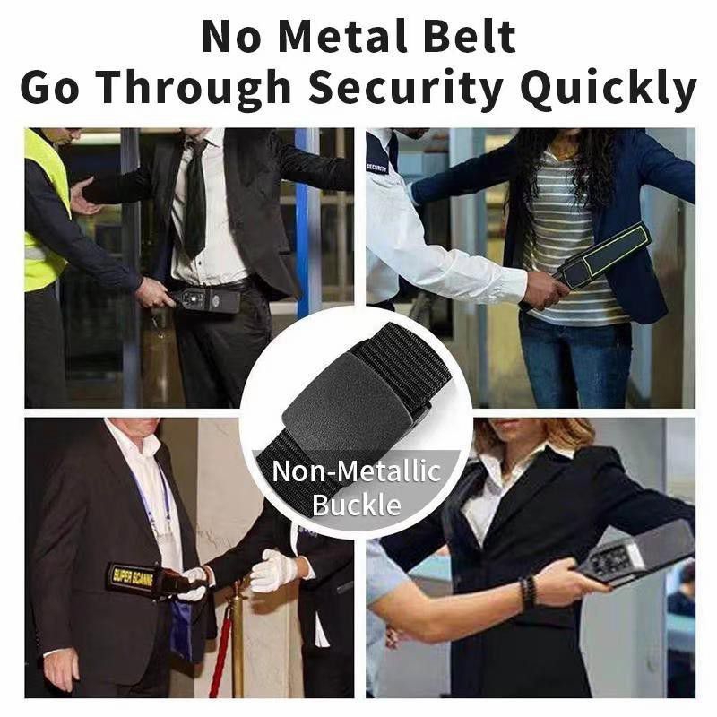 Ikat Pinggang Pria Canvas Tactical Military Belt Sabuk Pria Anti metal Bandara