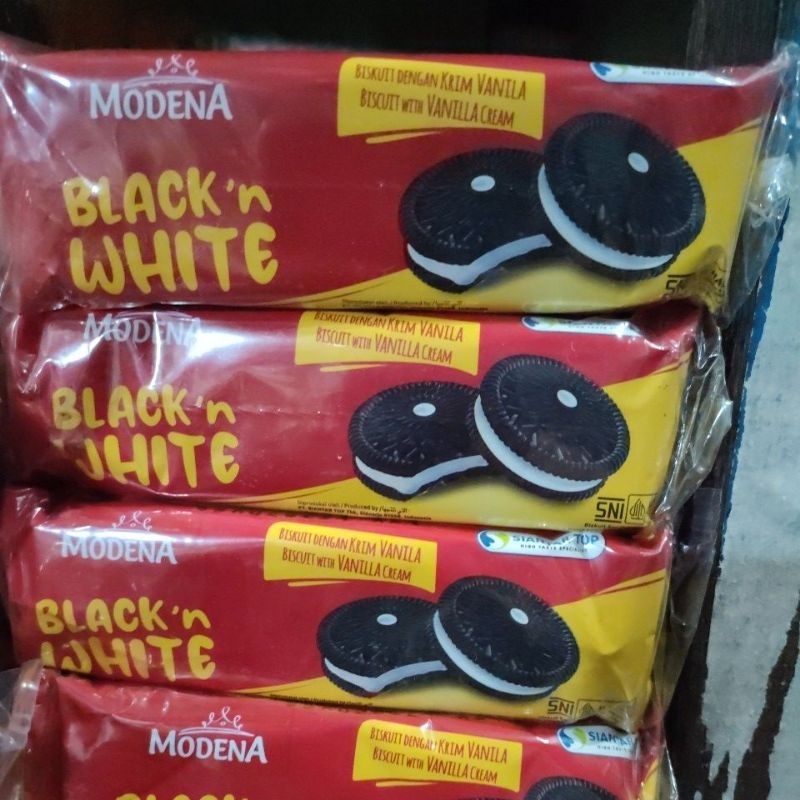 modena black n white biskuit dengan krim vanila coklat siantar top black choco