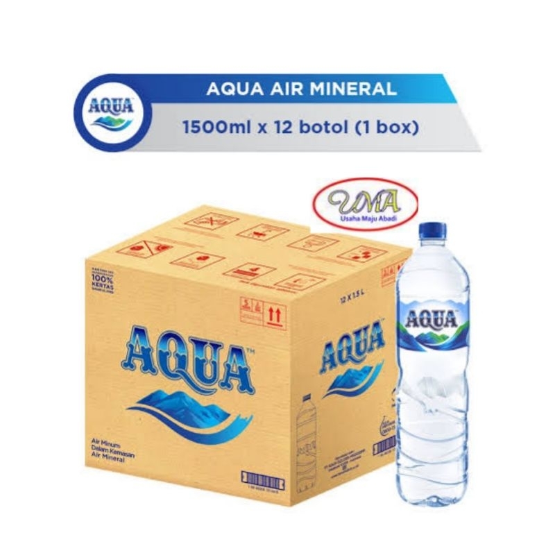 

Aqua 1500ml / Aqua Besar 1 dus isi 12 botol