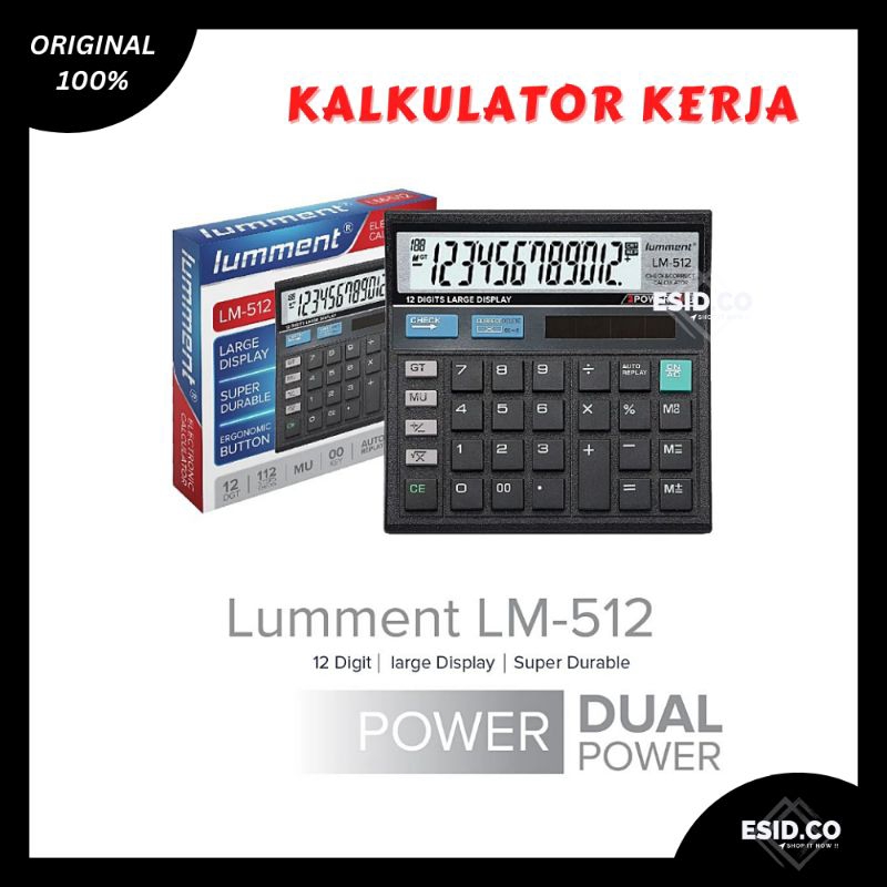 

Lumment Calculator / Kalkulator Lumment Toko | Bisnis | Kerja LM-512 Dual Power Battery & Tenaga Surya