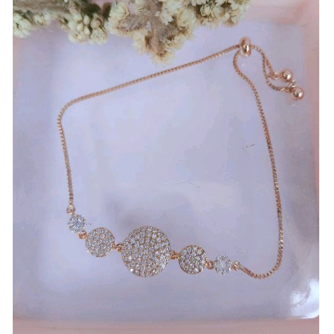 Gelang serut xuping motif bola bola mata putih Gs0055