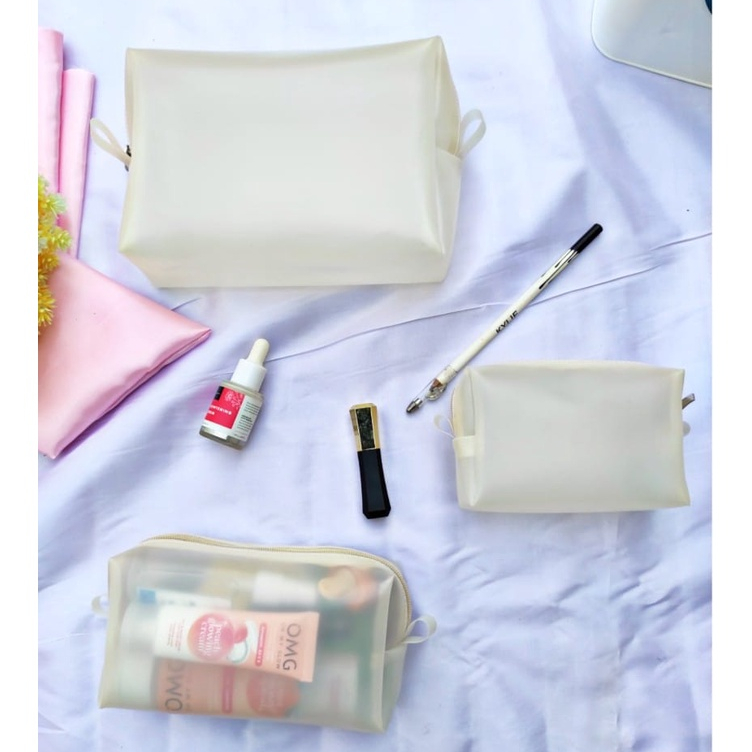 Pouch Transparant Makeup Cosmetic Travel / Dompet Kosmetik