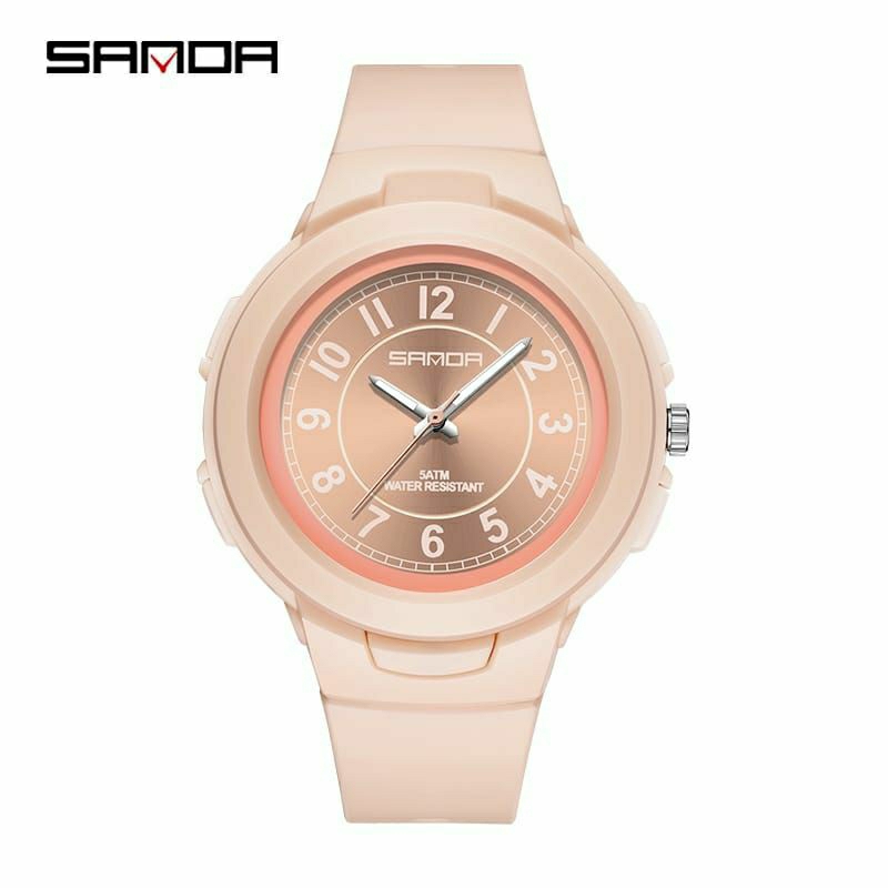 JAM TANGAN SANDA 6095 Jam Tangan Wanita Analog Sport Tali Rubber Anti Air