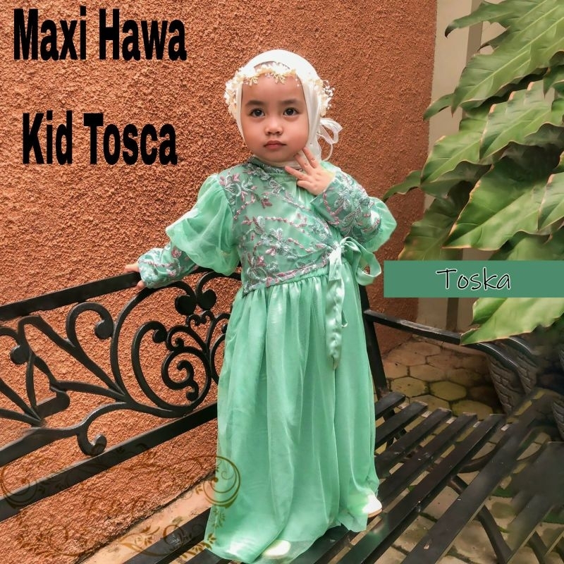 MAXY HAWA KID ANAK, VELVET BRUKAT TILE, GAMIS HIJAB MUSLIM, MAXY DRESS, 3 UKURAN