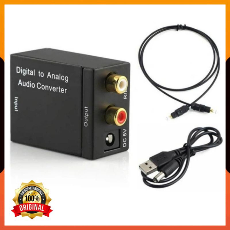 (COD) CONVERTER AUDIO DIGITAL TO ANALOG ( OPTICAL COAXIAL SPDIF TO RCA ) DARI TV KE SPEAKER AKTIF &amp; HOME THEATER