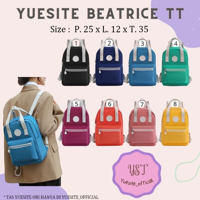 YUESITE BEATRICE TAS RANSEL TENTENG JINJING WANITA KEKINIAN ANTI AIR IMPORT