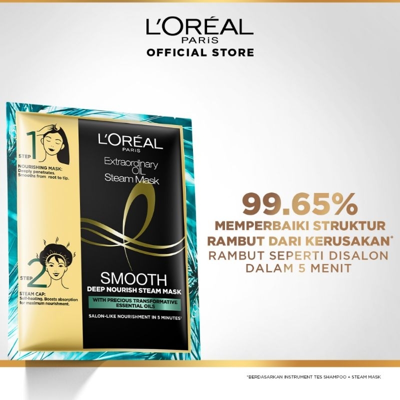 L'Oreal Paris Extraordinary Oil Steam Smooth Deep Nourish Masker Rambut Loreal