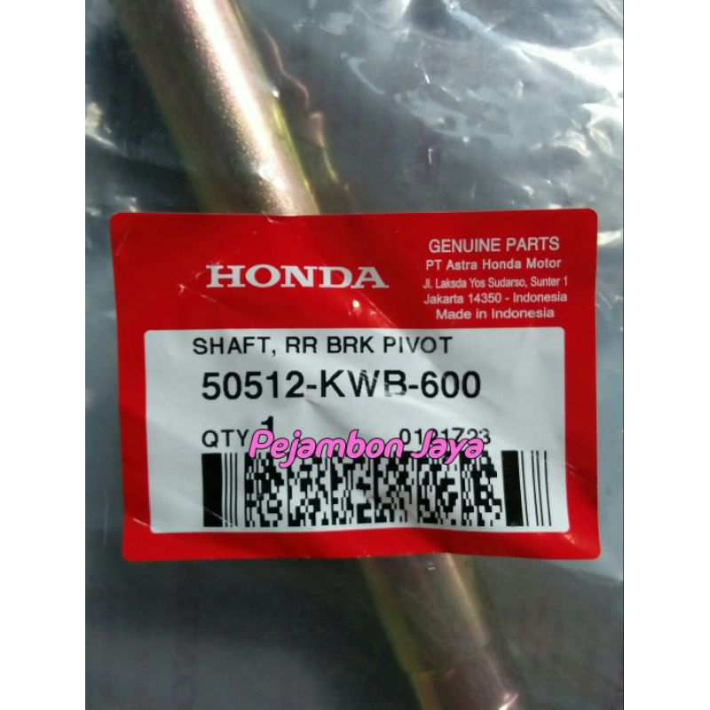 50512KWB600 SHAFT RR BRK PIVOT
