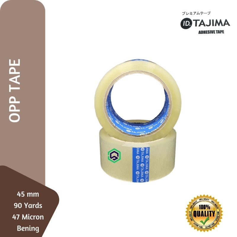 

Lakban Bening / Coklat 45 mm x 90 Yards Tajima Blue Core - Bening