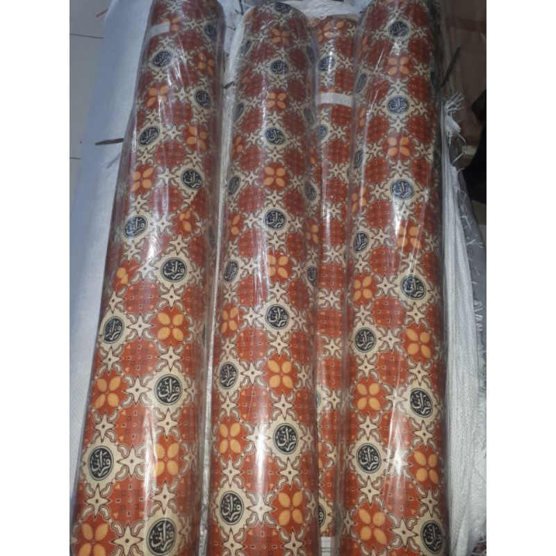 Bahan Kain Batik Qiroati Oren dan kain polos pasangan seragam batik sekolah TPQ Batik TPQ Qiroati da