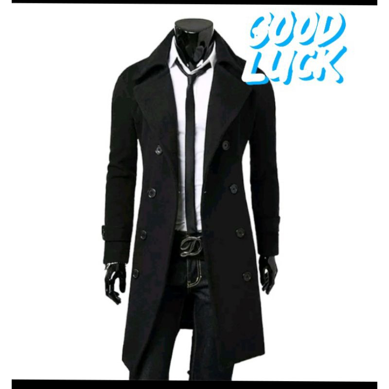 coat pria tebal winter jas panjang 100 cm