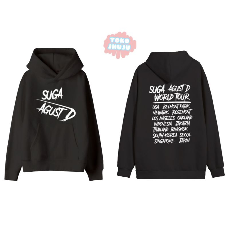 Hoodie Jumper Suga Agus D World Tour Sablon Depan Belakang