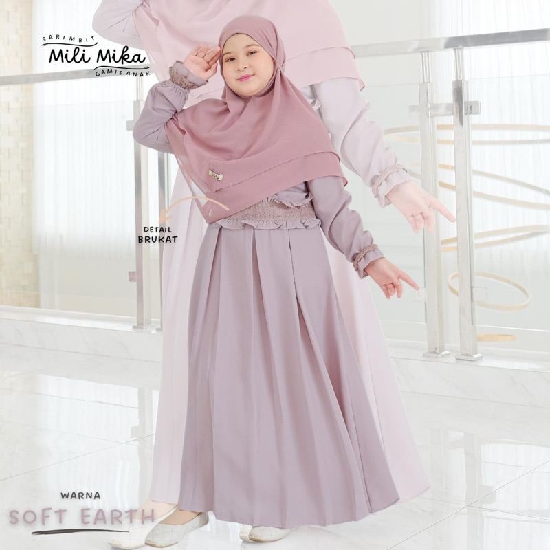 gamis anak sarimbit mili mika by gerai mika | gamis anak set syar'i premium | gamis anak cadar