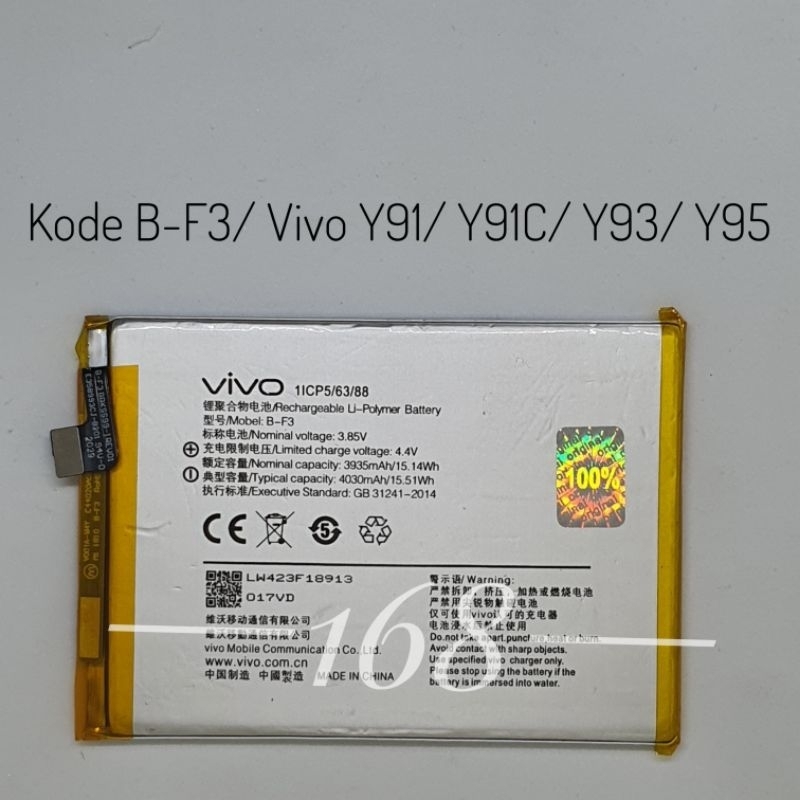 Baterai Batere Vivo Y91 Y93 Y95 Y91C Batre Vivo B-F3 BF3 Original Battery