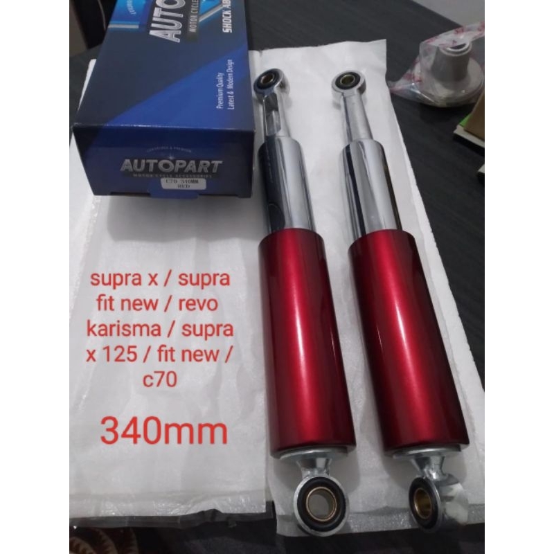 shockbeker belakang 340mm bebek supra x / supra x125 / suprafitnew / karisma / revo absolute/ blade