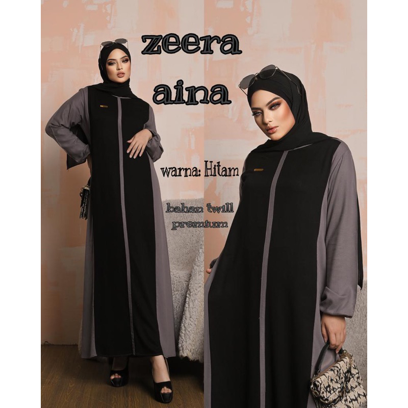 Daster Arab Zeera AINA Maxi Dress Gamis Twill Premium