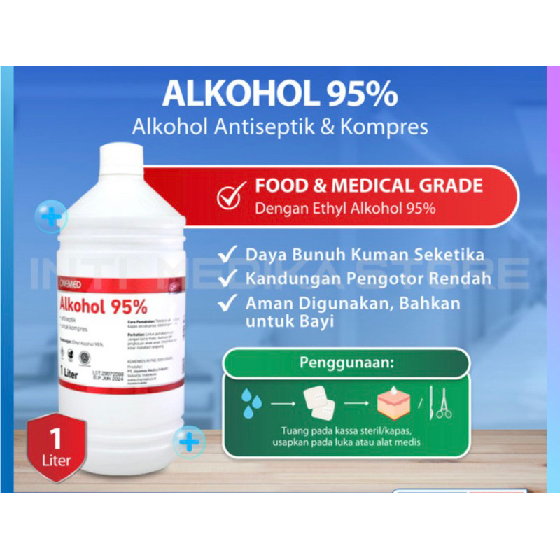 Alkohol 95% Onemed 1 liter ( sebagai campuran desinfektan )