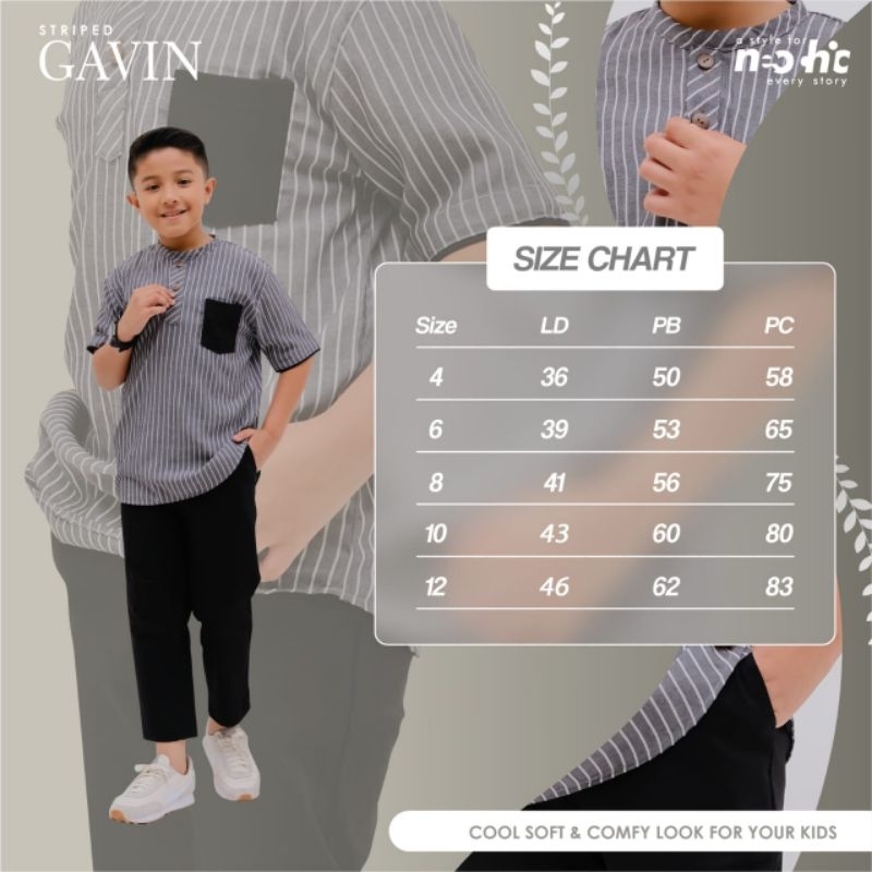 setelan koko premium GAVIN STRIPED Neochic size 4-12 by Ali Brothers set koko kemko Gavin