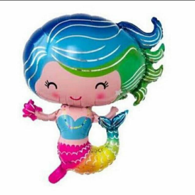 Balon foil mermaid mini putri duyung karakter balloon baloon hiasan dekorasi pesta ulang tahun anak 