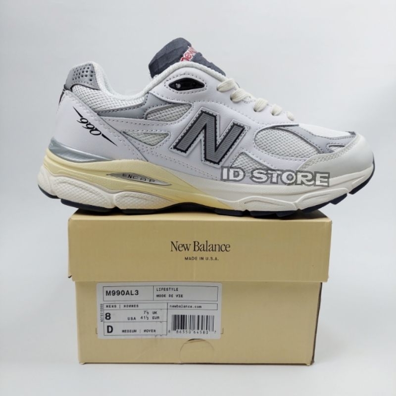 NEW BALANCE M990 WHITE USA/SEPATU NB M990 USA/SEPATU SNEAKERS PRIA/SEPATU NB