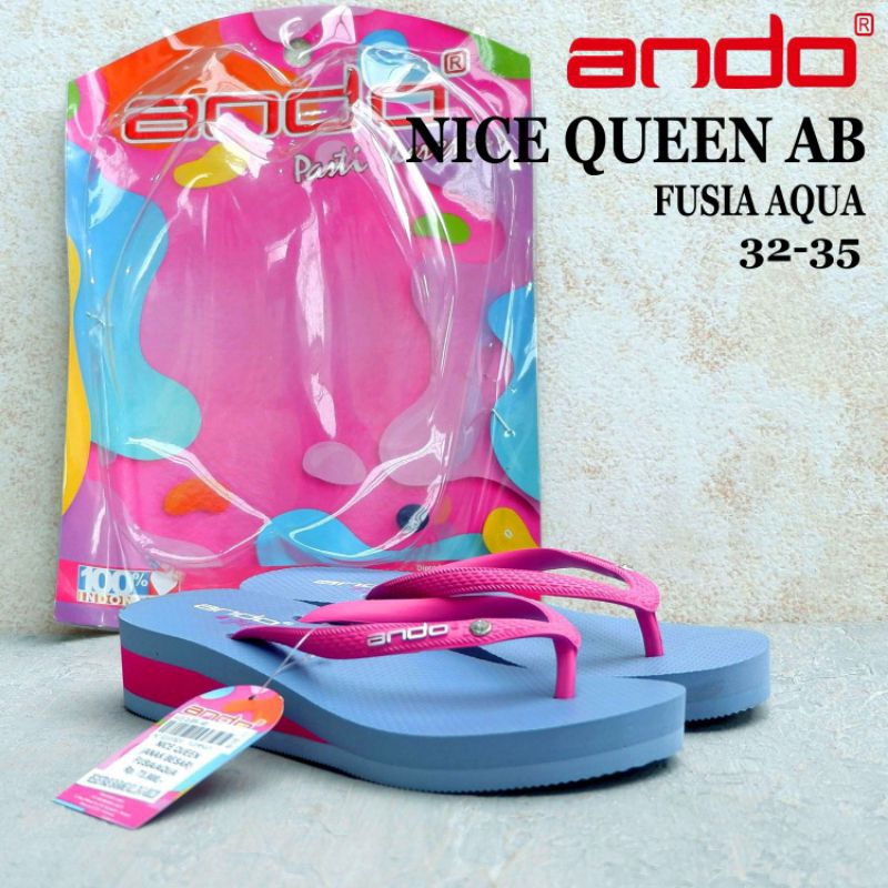 Sandal Anak - Ando Nice Queen - Sandal Japit - Sandal Heels - Sandal Wedges | Size 32-35