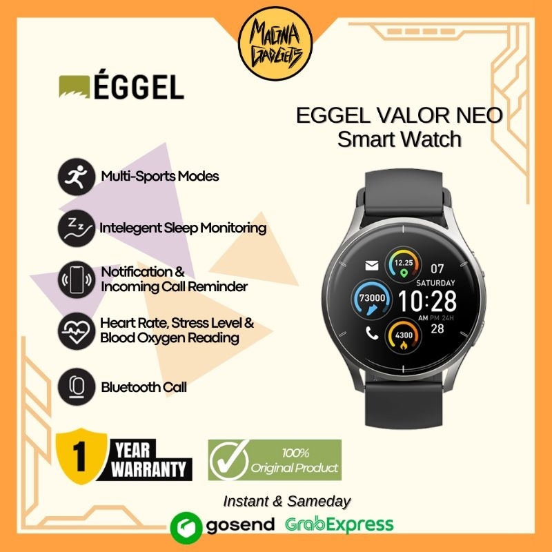 Eggel Valor Neo Smartwatch Bluetooth Call SpO2 Multi Sports Mode Garansi Resmi 1 Tahun
