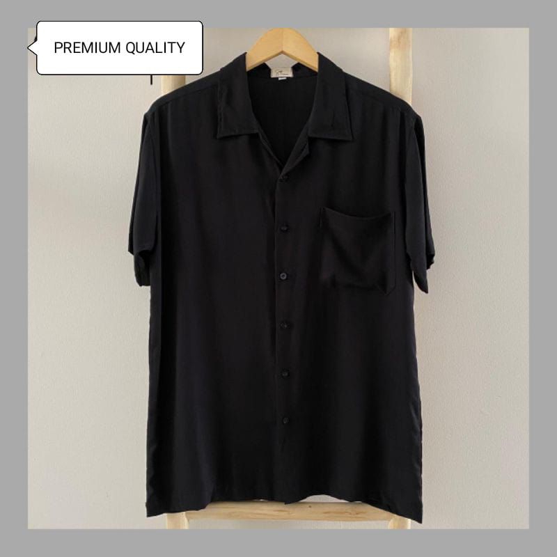 Kemeja Pria Vintage Polos Lengan Pendek Casual Korean Retro Terbaru Premium Viral Pantai Hawai Unisex