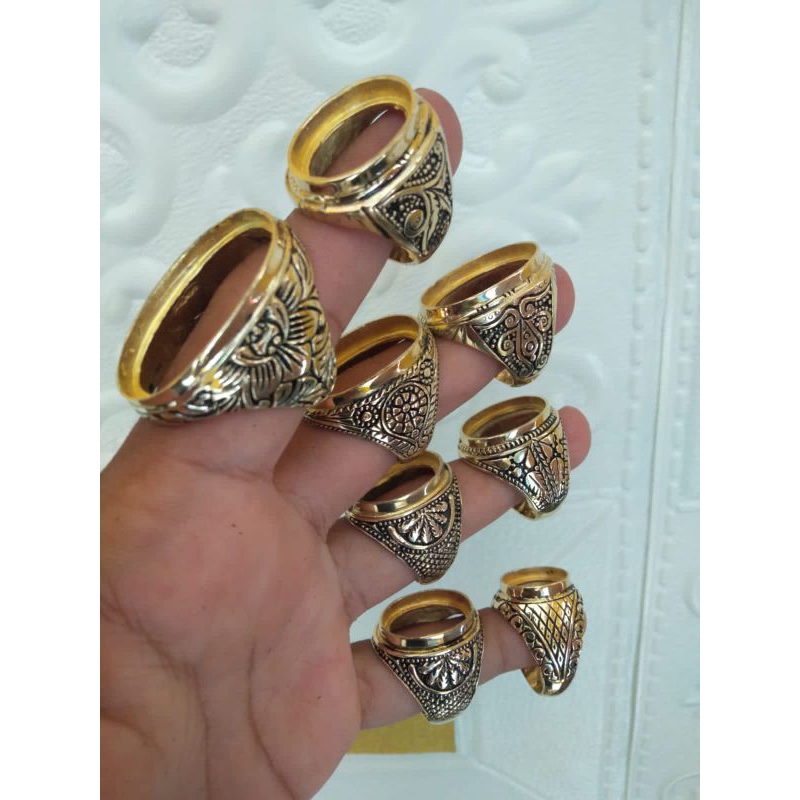 10pcs Ring Kuningan Sari Kombinasi Hitam.
