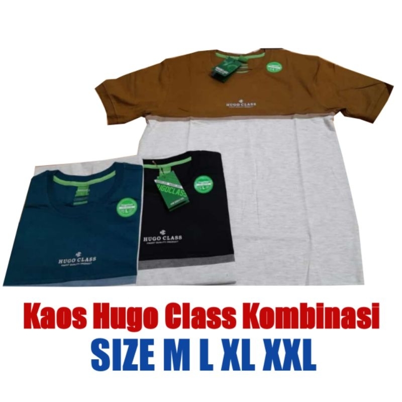 Kaos Oblong Hugo Class Kombinasi warna Jumbo Pria