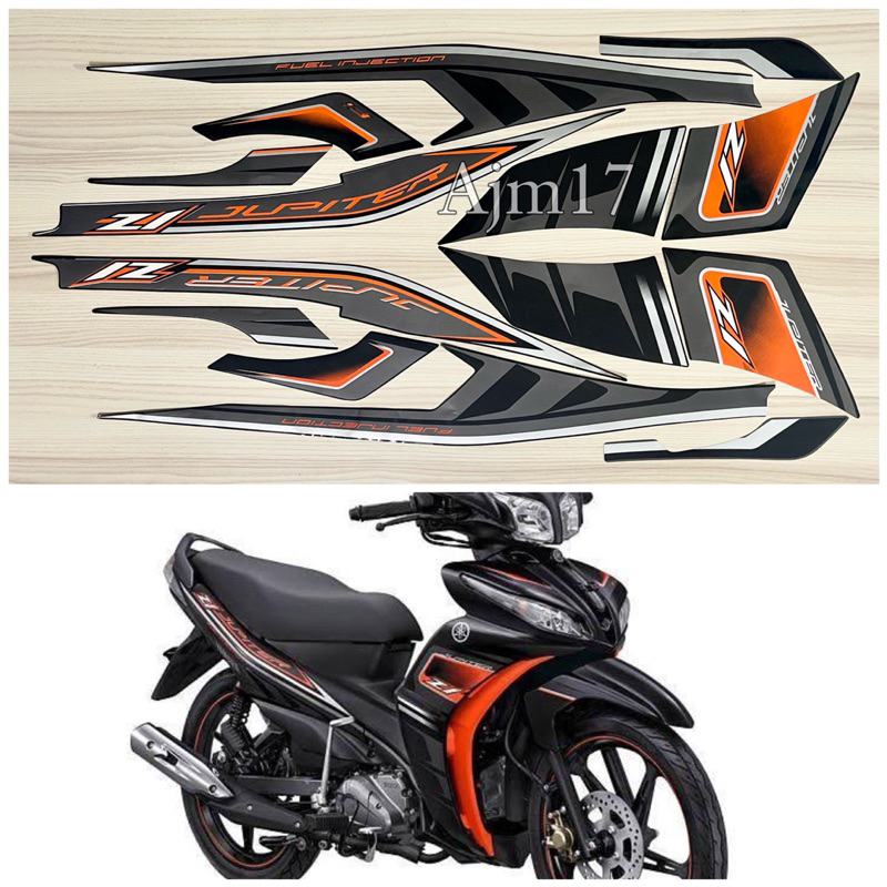 STIKER STRIPING MOTOR JUPITER Z1 2015 HITAM ORANGE