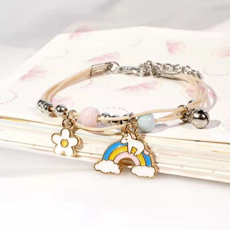 GELANG GAYA KOREA DESAIN CANTIK DAN ELEGAN / gelang motif unicorn rainbow