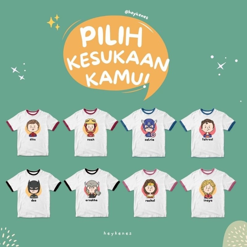 Heykenes Kaos Anak Custom Superhero 30s