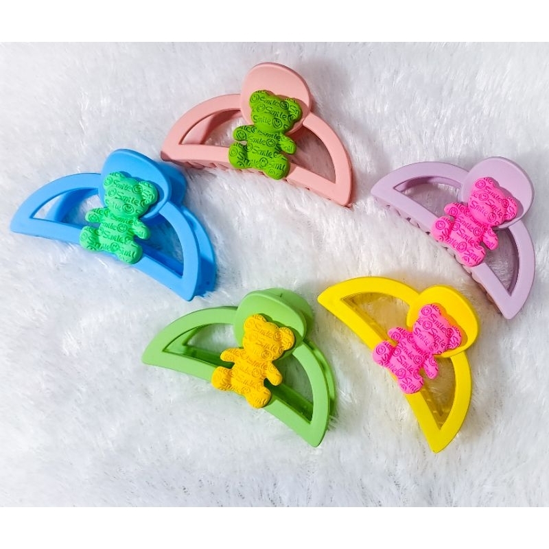 Jepit Rambut Korea Halfmoon Besar 9cm / Jepit rambut korea besar / Jepit Rambut Korea Teddy Bear / J