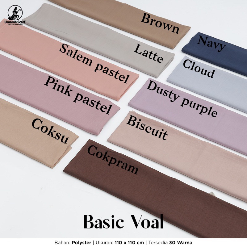 [Basic Voal Umama] Segiempat Basic Voal Jahit Tepi Umama Scarf