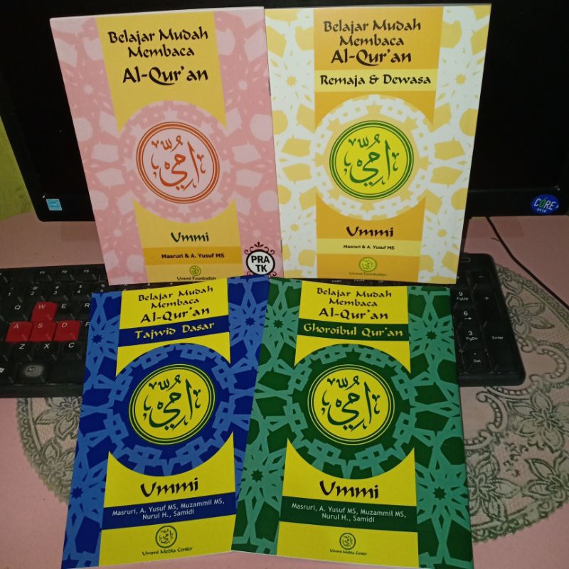 Buku Paket Bundling Metode Ummi 4 Buku, Pra TK + Remaja Dewasa + Tajwid Dasar + Ghoroibul