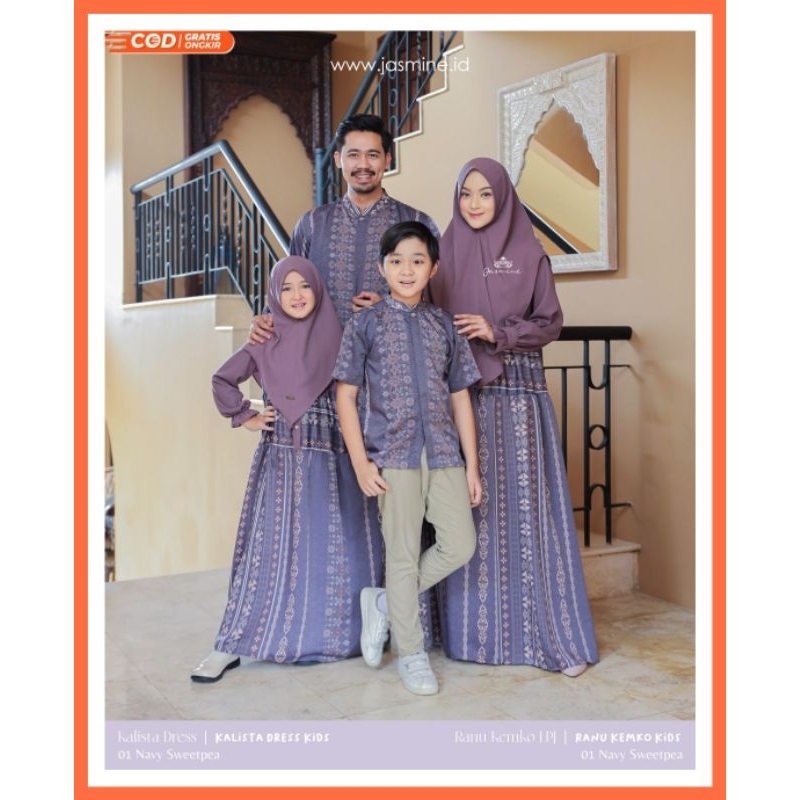 Sarimbit Jasmine Kalista Dress Mom & Kids by Jasmine by Lidia Hadiwinoto Gamis Couple Ibu & Anak Gam