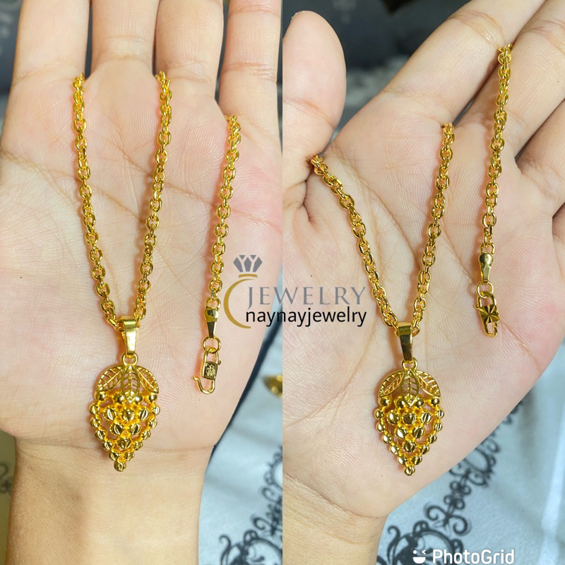 Kalung Medan Anggur sedang 2 Suku Warna 24k 60cm