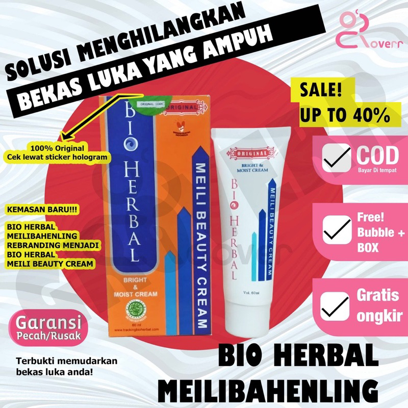 BPOM Obat Cream Penghilang Bekas Luka Lama Hitam Koreng Bopeng Meilibahenling Bio Herbal Original BPOM