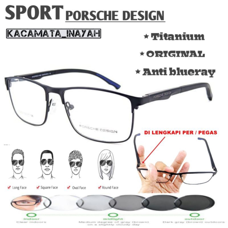 Frame kacamata sport pria/wanita Anti radiasi Porsche Design Premium PD8508 | kacamata photocromic a