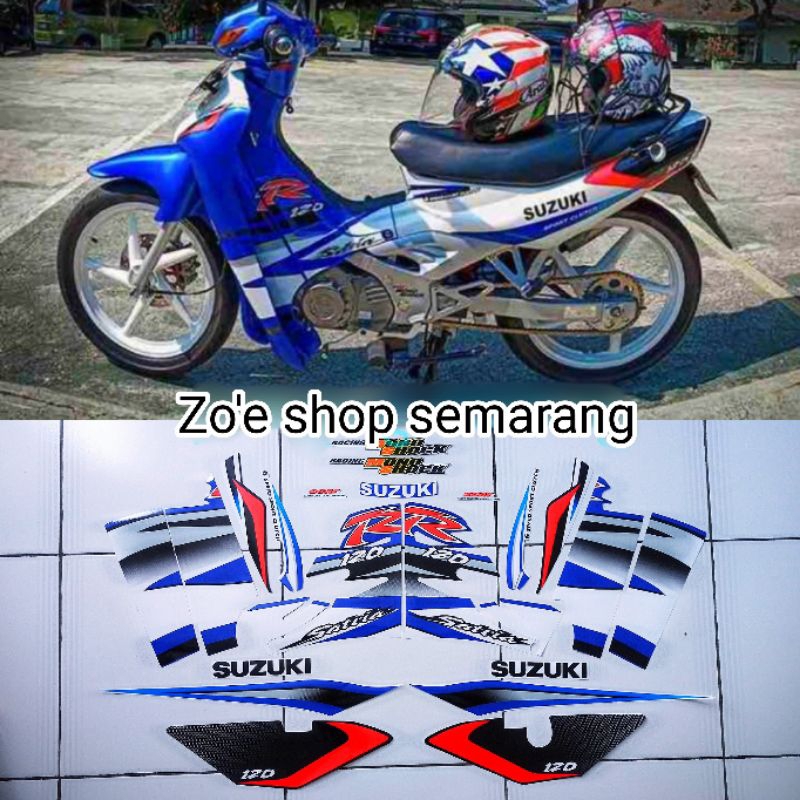 striping satria lumba 2004 biru putih