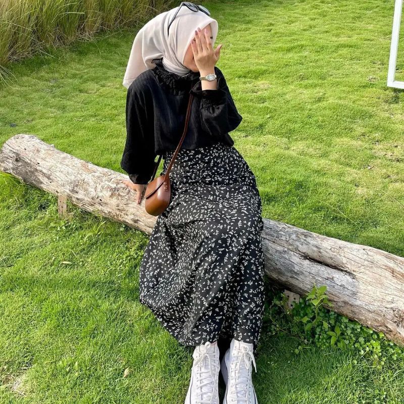 [qurrotulcollection]ROK KOREA/FLORAL SKIRT/FLORA SKIRT/SKIRT KOREA/ROK BUNGA/ROK MOTIF/PATTERN KOREA