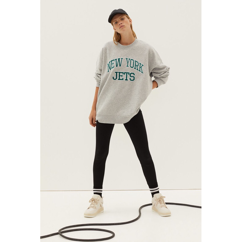 COD 11.11 Crewneck Sweatshirt HnM Newyork Jets Grey Abu Sweater HnM Pria Wanita