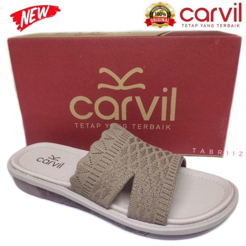 BARU Sandal Wanita Carvil Premium Sandal Carvil Wanita Model Slop Sandal Lebaran model terbaru - ORIGINAL