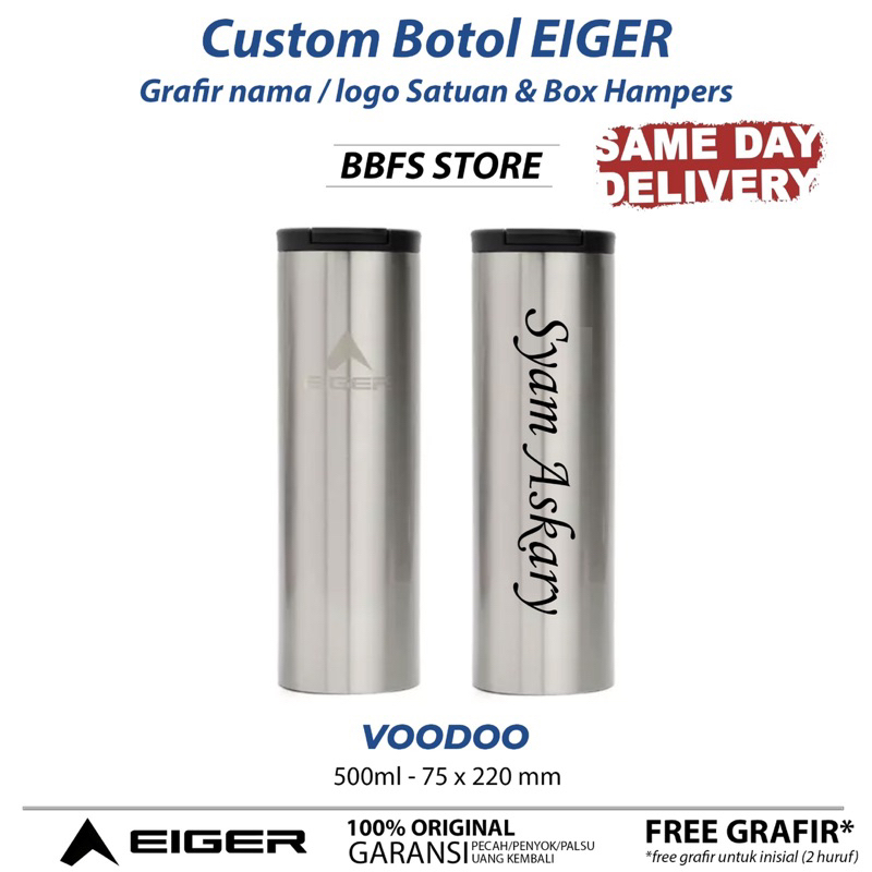 Eiger1989 Original Tumbler Termos Voodoo Dawson Therno 500ml 600ml 1.2L Stainless Steel Bottle